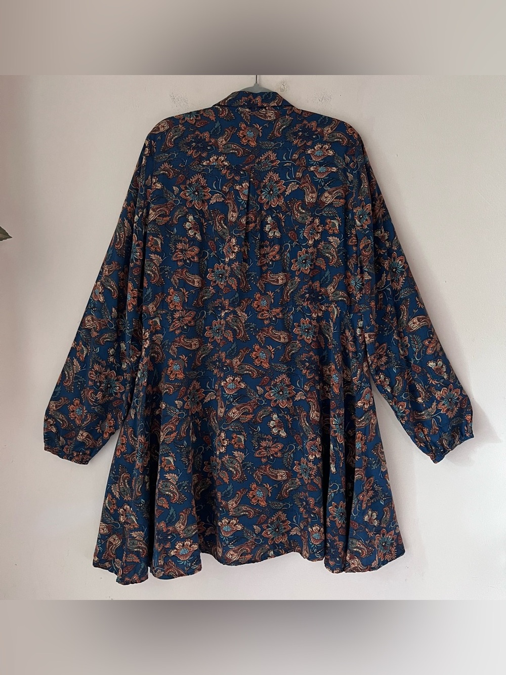 Natural Life Ansley Boho Tunic Shirt Dress Paisley Floral Button Sz XL - Picture 3 of 12